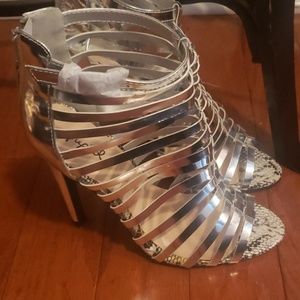 Silver strappy sandals